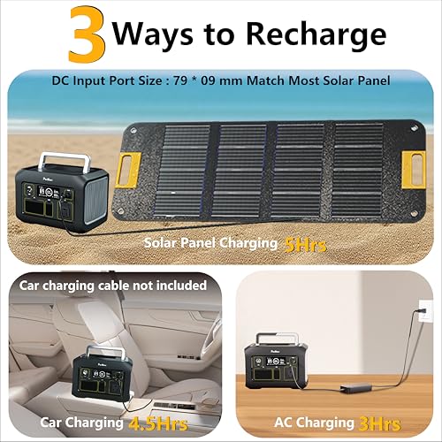 Image of 300W Portable Power Station (Peak 500W),LiFePO4 Solar Generator | 288Wh (90,000mAh)Portable Power Bank,110V Pure Sine Wave AC Outlet,Lifepo4 Battery,RV,Outdoor Camping,Traveling,Emergencies