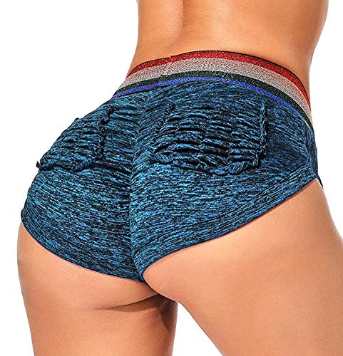 FITTOO Pantalones Cortos Leggings Mujer Mallas de Yoga Alta Cintura Elásticos y Transpirables #4 Azul M Cover