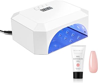 Makartt Poly Nail Gel 50ML Winter Nude Extend Gel for Nails Trending Builder Nail Gel Bundle With Eloisee 36W UV LED Nail Lamp, UV Light for Nails Professional Curing Lamp