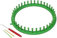 Vista 9 de Katech Juego de telares de tejer redondos de 5.5 in de diámetro, telares de plástico azul, bufanda, sombreros, herramientas para hacer manualidades