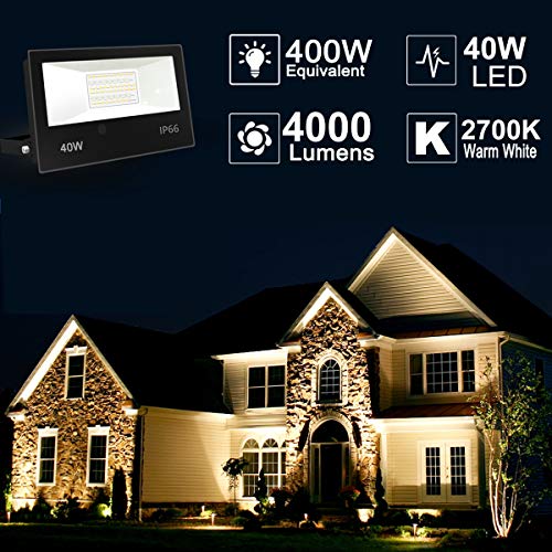 Hekee Led Flood Light Outdoor, 40W Rgb Color Changing 4000 Lumens Floodlight, Diy Strobe Mode, 120 Colors Uplight, Timing, Rgbw 2700K Warm White, Ip66 Waterproof Spotlight (2 Pack) #TOP5