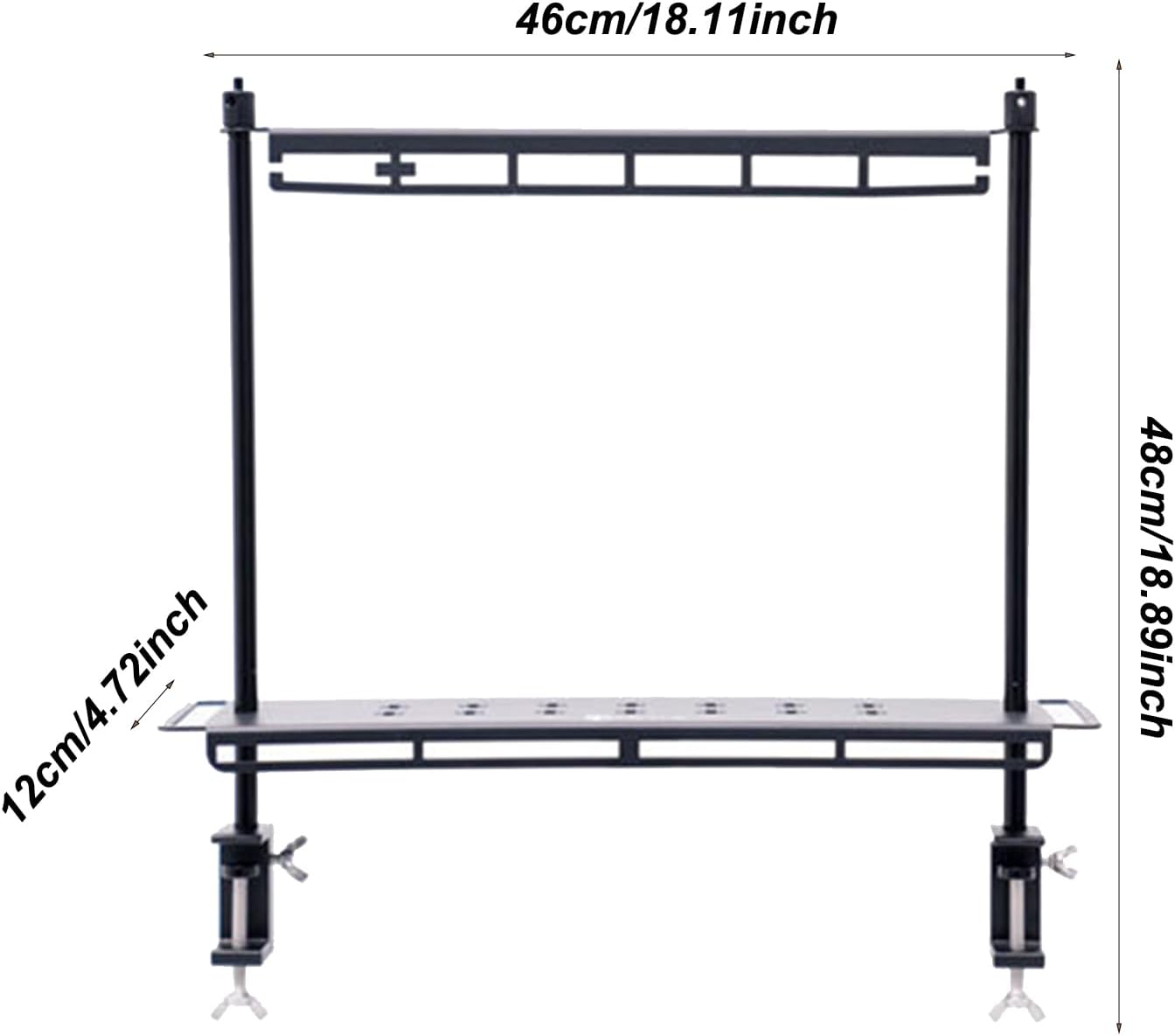 Camping Table Racks | Clamp On Table Rack Camping - Folding Rack, Portable Beach Shelf, Adjustable Height Desktop for, Hiking