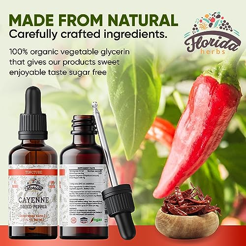 image for FLORIDA HERBS Cayenne Tincture Extract, Organic Cayenne (Capsicum annu