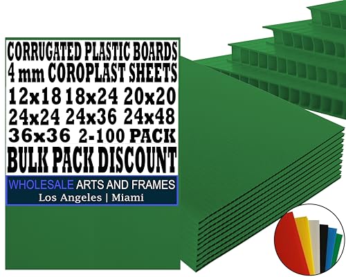 Corrugated Plastic Board 36x48 - 5 Pack Green