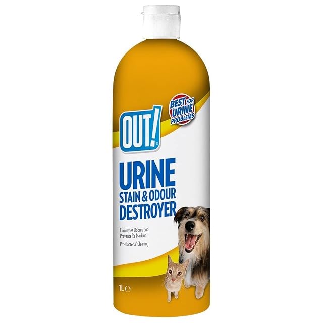 OUT! Destructor de Manchas y Olores de Orina para Mascotas - Limpiador Enzimático Pro-Bacterias - 1 Litro