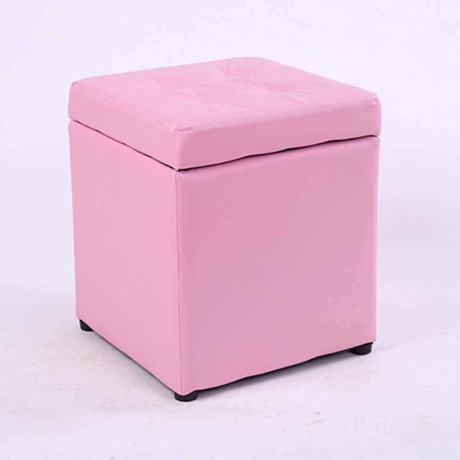 LMMIAOZ Portable Ottoman Footrest Stool with Storage, Square Pouf for Living Room & Bedroom, Comfortable Footrest Taburete para Pies, Versatile Home Decor Accent.