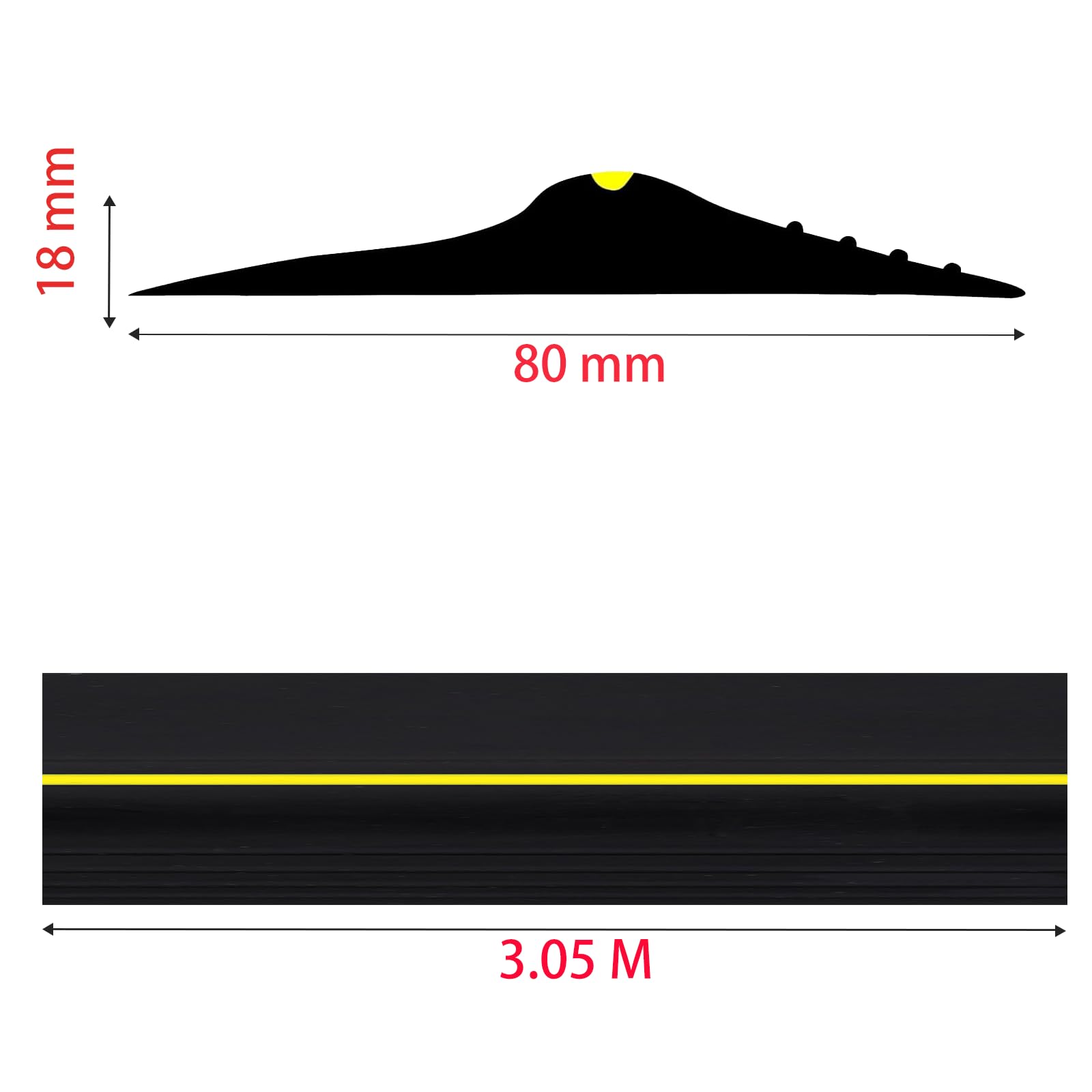 Uszczelka do drzwi garażowych 3 metry, 18 mm wysokości uszczelka progowa drzwi garażowych, uchylna uszczelka do drzwi garażowych, próg drzwi przeciwdeszczowych, uniwersalna uszczelka do bramy