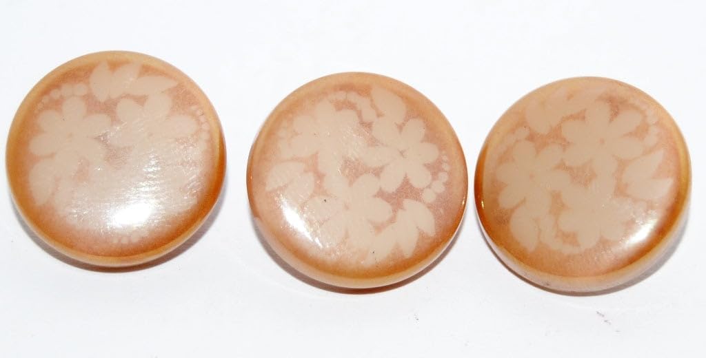 6 pcs Czech Glass Hand Made Button Knob, (), 14 mm, Glass, Czech Republic