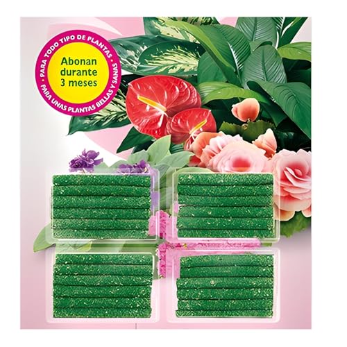 Bricoloco Barritas de Abono Fertilizante de flores de barra nutritiva de liberación lenta, para plantas verdes, frutes, vegetales. Palitos para planta Con Magnesio, Urea y micronutrientes (24)