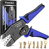 Crimping Tool for Non-Insulated Open Barrel Terminals-AWG 20-10 Ratchet Wire Crimper Tool-Wire Terminal Crimper-For Molex Female Male Spades Bullet