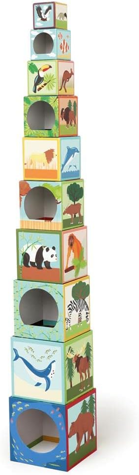 Animals of the World Stacking Pyramid by Scratch Europe- Toddler Building Blocks
