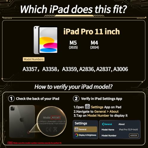 Image of Clear Keyboard Case for iPad Pro 11 Inch with 360 Rotation, Black