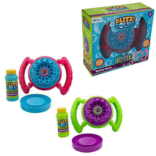 Brinquedo Lança Bolhas de Sabão Giratório Verde com Roxo Etitoys BQ175 (Rosa com Azul)