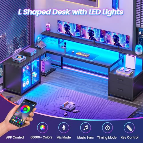 Luxury Gaming Desk with LED Lights