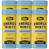 Viter Energy Wintergreen Caffeinated Mints - 40mg Caffeine & B-Vitamins Per Powerful Sugar Free Mint. Boost Energy, Focus & Fresh Breath. 2 Pieces Replace 1 Coffee, Energy Drink, Caffeine Candy & Gum