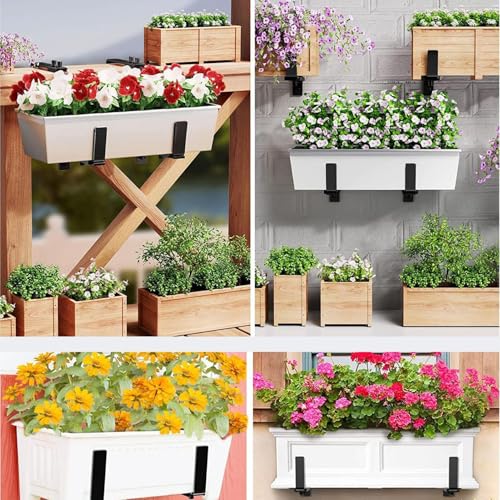 Support bac à fleurs réglable en 2 directions pour rambarde balcon robuste