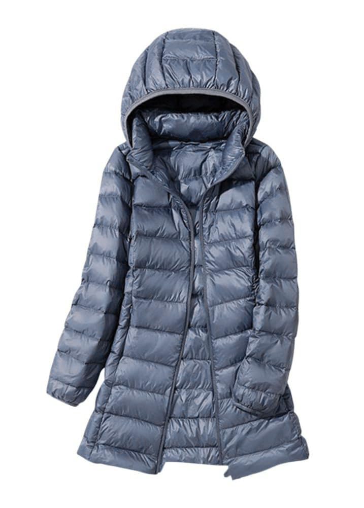 ORANDESIGNE Piumino Leggero Donna con Cappuccio Puffer Jacket Leggeri Giacca Cappotto Lungo Giubbino Down Jacket Piumino Leggero Caldo Giacche Trapuntato Slim Piumini Invernale