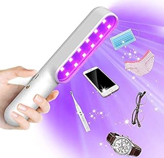 2022UV Disinfection lamp UV-C Light Sanitizer Wand Antibacterial Rate 99.9% Portable UV lamp sterilizer USB with Battery Portable Suitable for Home Office Travel Hotel (White)