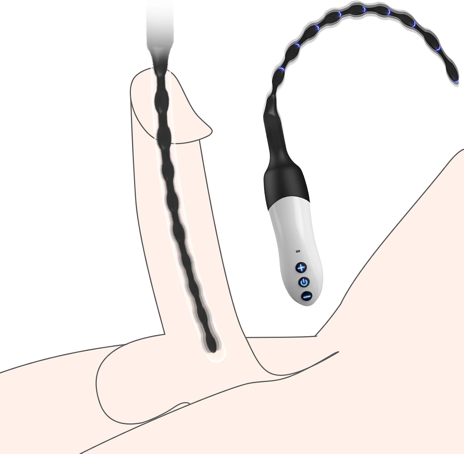 Vibrating Urethral Sounds Male Sex Toys -Male Masturbator Urethral Plug Dilator with 20 Vibration Modes,USB Magnetic Charge Urethral Vibrator Adult Sex Toys for Penis Urethral Stimulation
