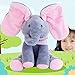 Abestest Plush Toy peek-a-Boo Elephant, Hide-and-Seek Game Baby Animated Plush Elephant Doll Present (Pink)