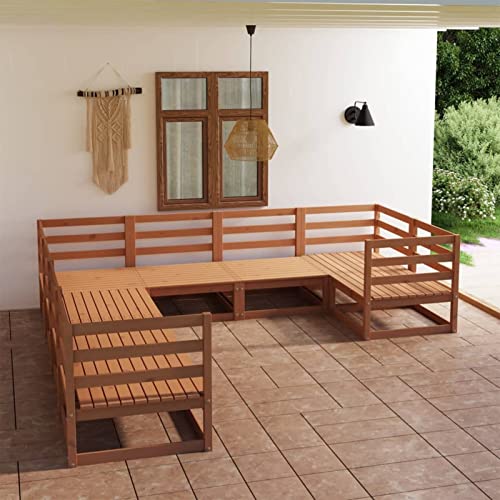 LAPOOH 8-TLG. Garten-Lounge-Set Massivholz Kiefer, Lounge...