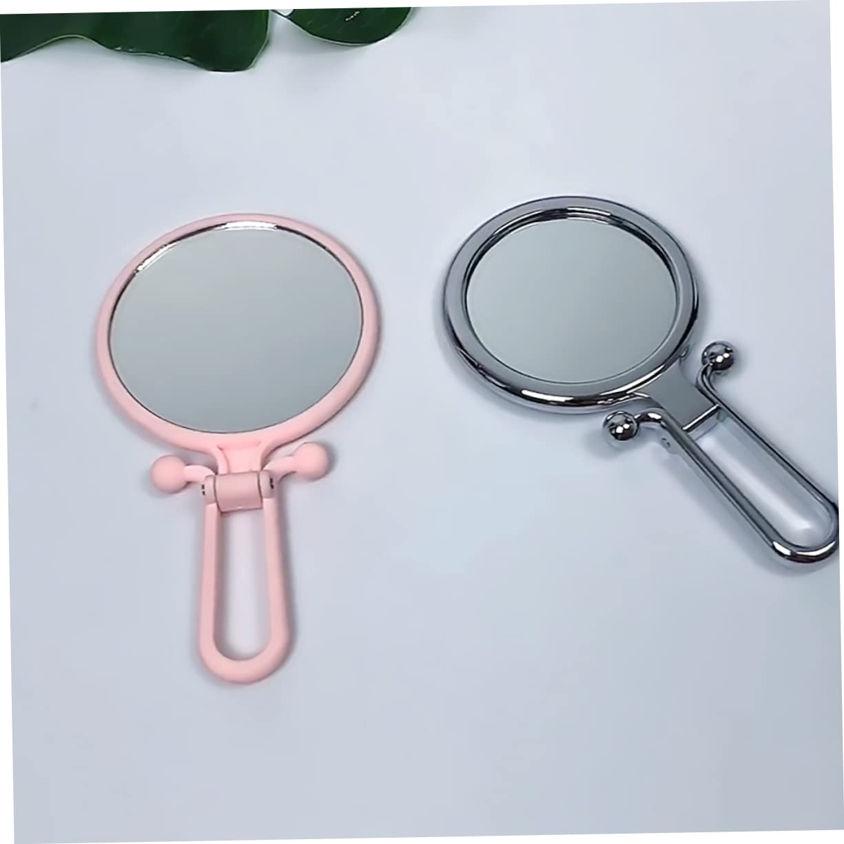 Healeved 2stücke Kosmetikspiegel Facher Vergrößerung Tragbarer Spiegel Für Frauen Runder Klappspiegel Aus Make-up-Tool in Rosa Design Für Schlafzimmer Und Badezimmer