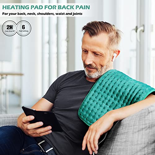Heating Pad For Back, Neck, Shoulder Pain And Cramps, Electric Heating Pads With Auto Shut Off, Moist Dry Heat Options, Gifts For Women, Men, Mom, Dad, Wife, Husband, Christmas, Birthday #TOP4