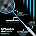 PulseIT Badminton Racket Set, 2 Rackets with Carrying Case, Blue and White, Steel Shaft