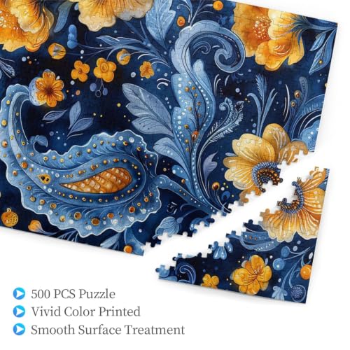 500 Piece Puzzles for Adults Personalized Wooden Puzzles Blue Pattern Jigsaw Puzzles Gift Custom Puzzle from Photos Challenging Puzzles for Family Wedding Christmas Birthday Gifts 20.4 x 15 in - Image 5