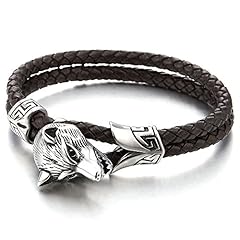 A-Metal Color: Silver; Leather Color: Brown