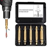 5 PCS Damaged Screw Extractor Set, Bolt Extractor Kit, Easy Removal Drill Bit Tools for Men, Dad, Boyfriend, Father, Husband, Men Stocking Stuffers, Gadgets and Gifts