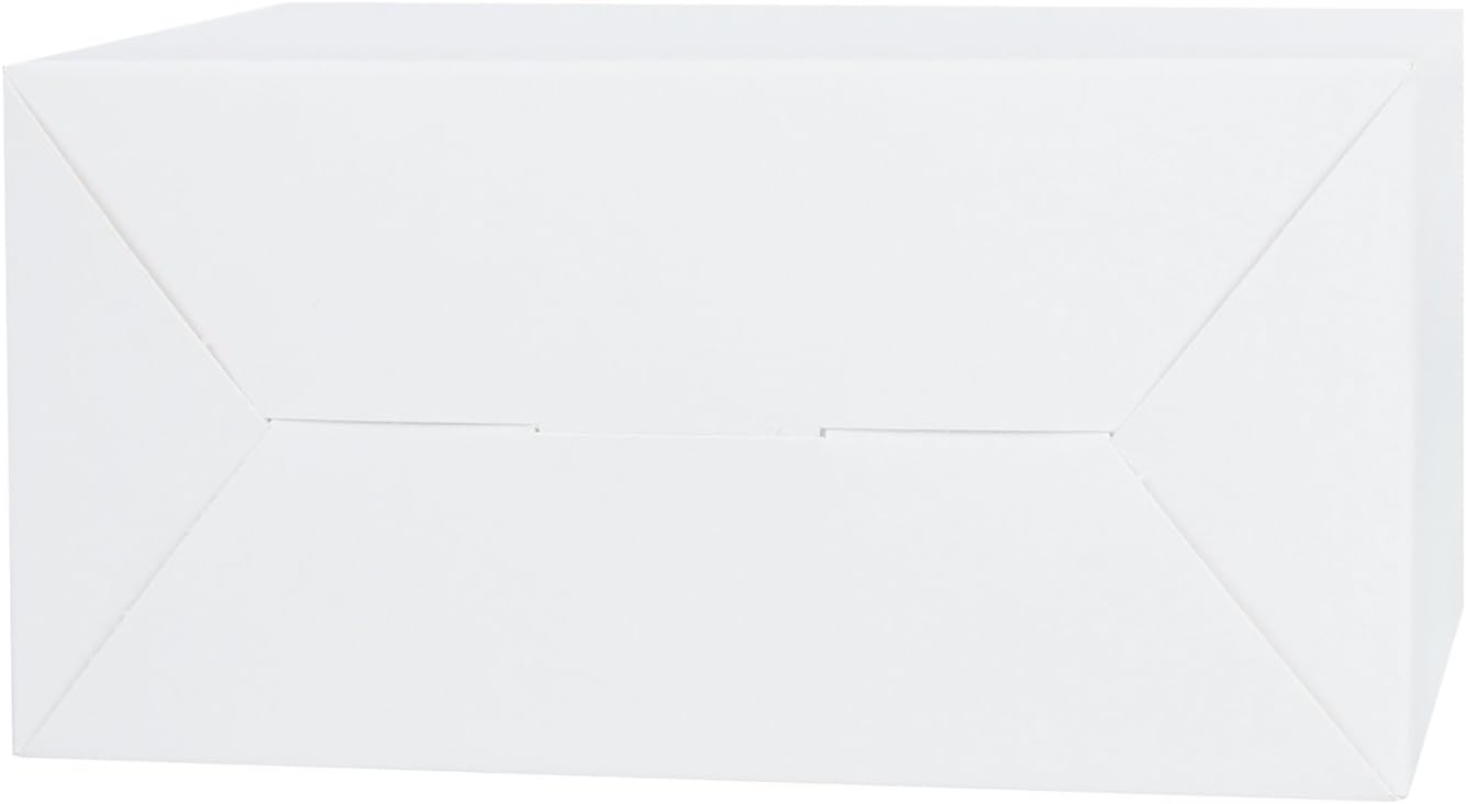 LaRibbons 20Pcs Recycled Gift Boxes - 9 x 4.5 x 4.5 inches White Paper Box Kraft Cardboard Boxes with Stickers Cotton String, Perfect for Party, Wedding, Gift Wrap