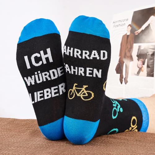 SockWaddles Lustige Socken Herren mit Sprüchen, Ich Würde Lieber Fahrrad Fahren – Geschenkidee für Männer, Fahrrad zu Weihnachten Geburtstag Vatertag Adventskalender Füllung