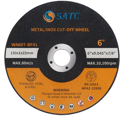 S SATC Cutting Wheel 6 in 6 x.045 x7/8 Cut Off Wheels for Metal 25 PCS Cutting Discs Fits Angle Grinder Concrete Accessories Saw Grinder Metal Cut Tools Grinder Attachment