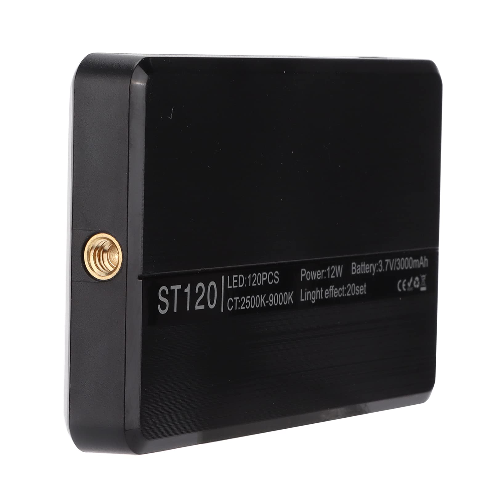 ST120 Tragbares LED-Fülllicht, Videoleuchte mit Doppelter Farbtemperatur und CRI, Einstellbare Helligkeit, Sanfte Beleuchtung mit Schwarzem Kunststoffgehäuse, Ideal Zum Filmen,
