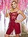 Avidlove Lace Babydoll Lingerie for Women Mesh Sleepwear Classy Lingerie Nightwear Wine Red Large