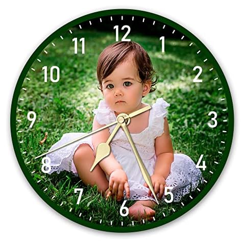 Custom Wall Clock,Photo Wall Clocks for Living Room Decor with Photo,Kids Silent Wall Clock,Personalized Photo Wall Hanging Time Clock for Birthday Wedding Valentine'S Day Christmas Photo Gift Cover