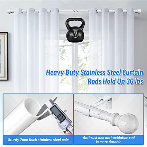 Curtain Rod, White Curtain Rod For Windows 48-84”,1 Inch Diameter Telescoping Curtain Rods With Modern White Style For Window Curtains, Bedroom, Living Room, Door… #TOP3