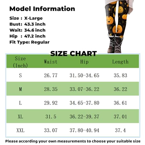 Womens-Halloween-Pumpkin-Printed-Leggings-High-Waist-Workout-Athletic-Running-Yoga-Pants-Holiday-Leggings 511DSYA OQL