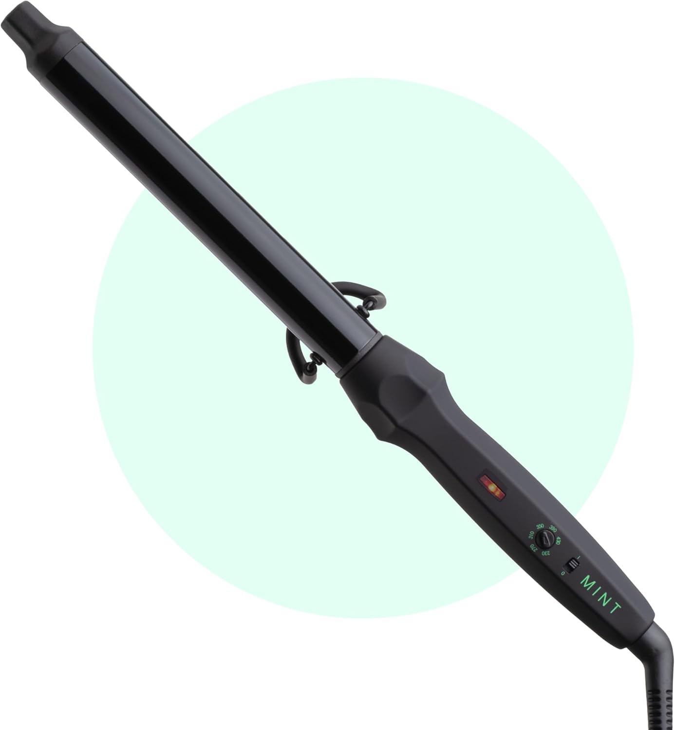MINT Professional Clamp-Free Curling Wand 1 Inch for Long Hair | Extra Long Curl Wand w 4-Heater Ionic Ceramic Tourmaline Barrel | Best Curling Wands | Adjustable 230-430F | Worldwide Dual Voltage