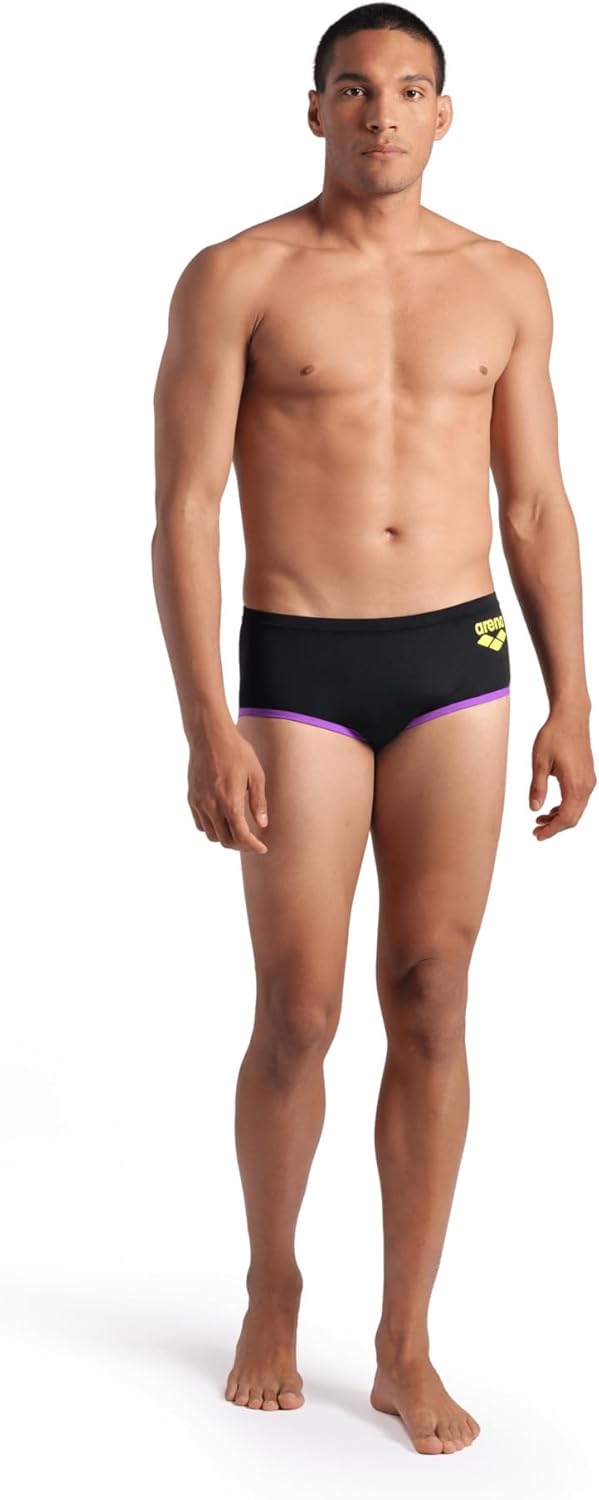 Arena Men's One Big Logo Low-Waist Swim Short Pool Practice Athletic Swimsuit Bottom Pro Swimmer