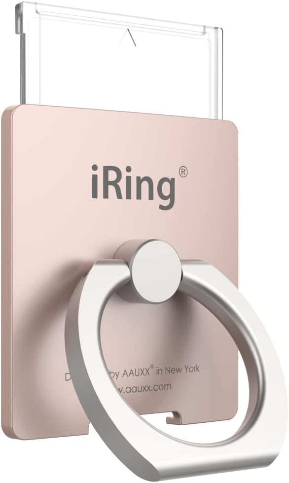 AAUXX iRing Link2 Eyeling Link 2 Smartphone Drop Prevention Safety Grip & Portable Stand, Supports Wireless Charging, rosegold