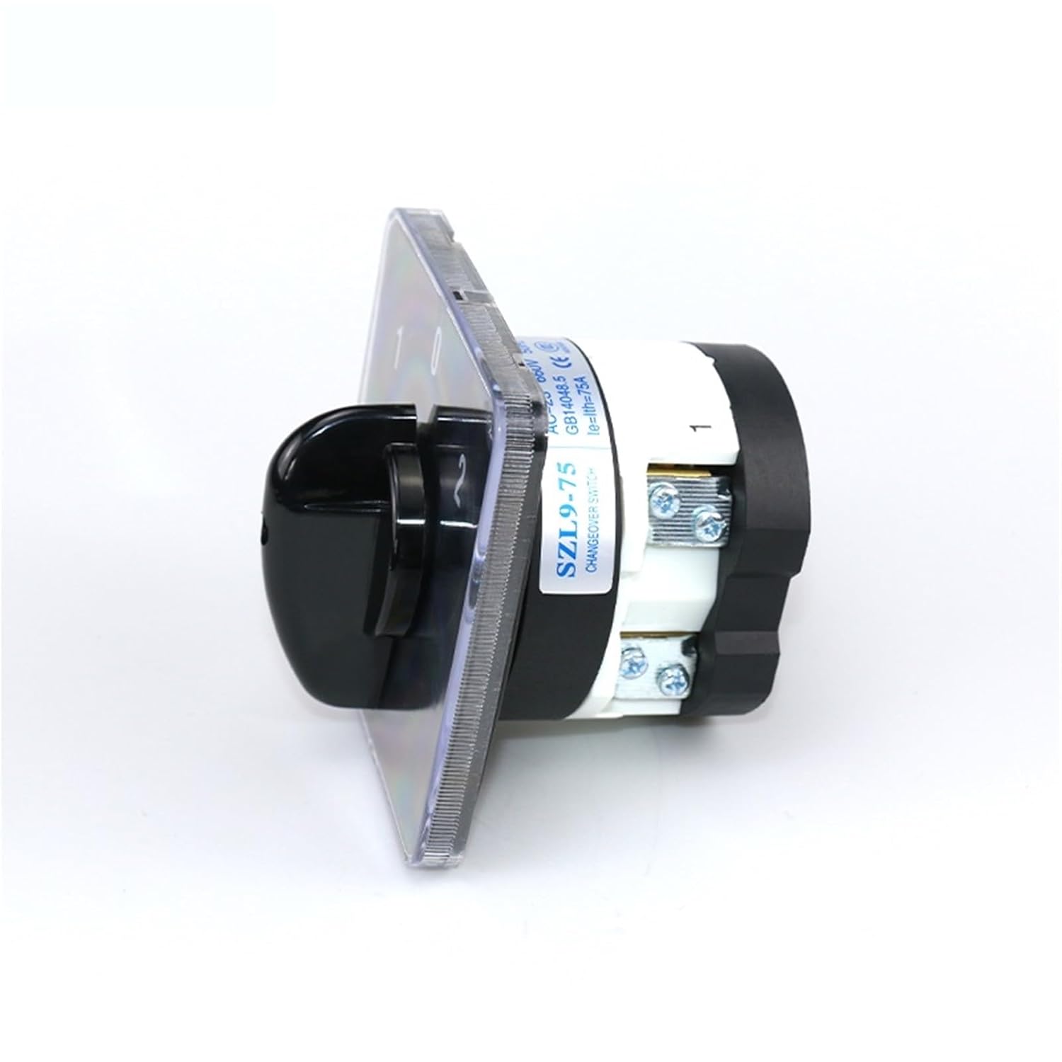 SZL9-75/1 75A High Current ON Off ON 3 Positions 1P 4 Screws Transfer Rotary Cam Switch 1Pcs