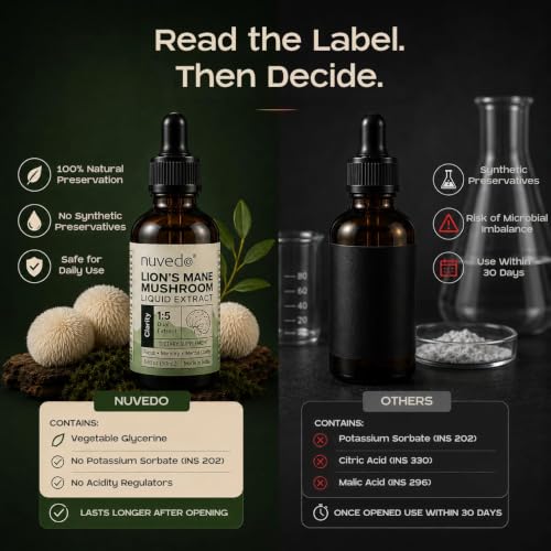 Image of Nuvedo Lions Mane Mushroom Liquid Extract | 10 mL | 1:5 Dual Extract