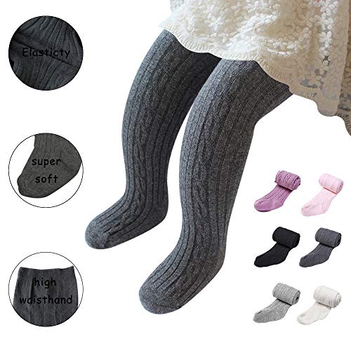 Image of Baby Toddler Girls Tights Seamless Cable Knit Cotton Leggings Pants Stockings for Infant Baby Girl