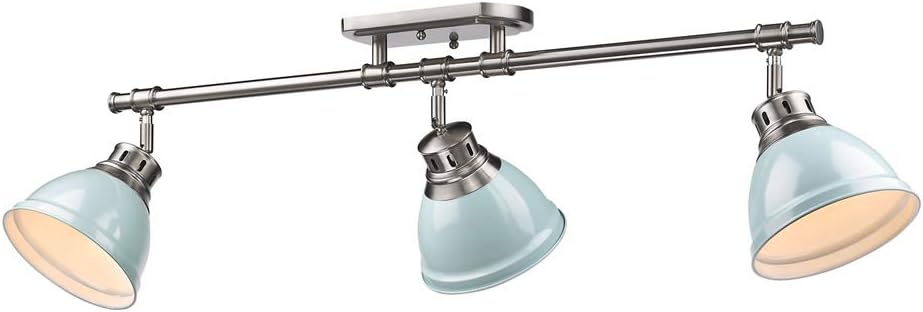 Golden Lighting 3602-3SF PW-SF Duncan Semi-Flush-Track Light, Silver