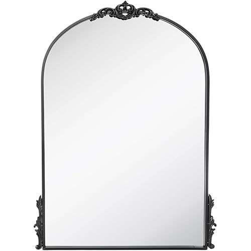 Hobby Lobby Black Arch Mirror - Ornate MDF Back Arched Wall Mirror for Vanity, Living Room or Event - Home Decor Wall Arch Mirror