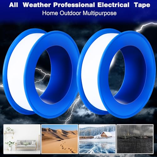 Pushglossy PTFE Tape 1/2 x 520 Inches Plumbers Waterproof Sealant Plumbing Tape for Shower Head Repairing Water Pipe Sealing(White,100 Rolls)