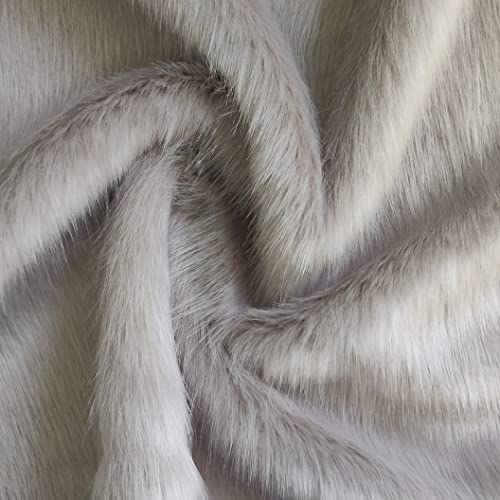 Tissu fausse fourrure argenté 1m pour customiser votre décoration de salon