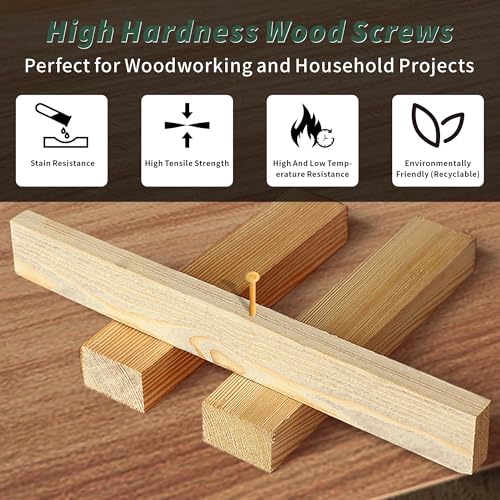 Deck Screws #9 X 2-1/4 Inch Exterior Torx Wood Screws T25 Star Bit Included Tan Epoxy Coating Deckmate Star Drive Flat Head Screws -300 Pcs by SORGMACH - Used condition - Image 5